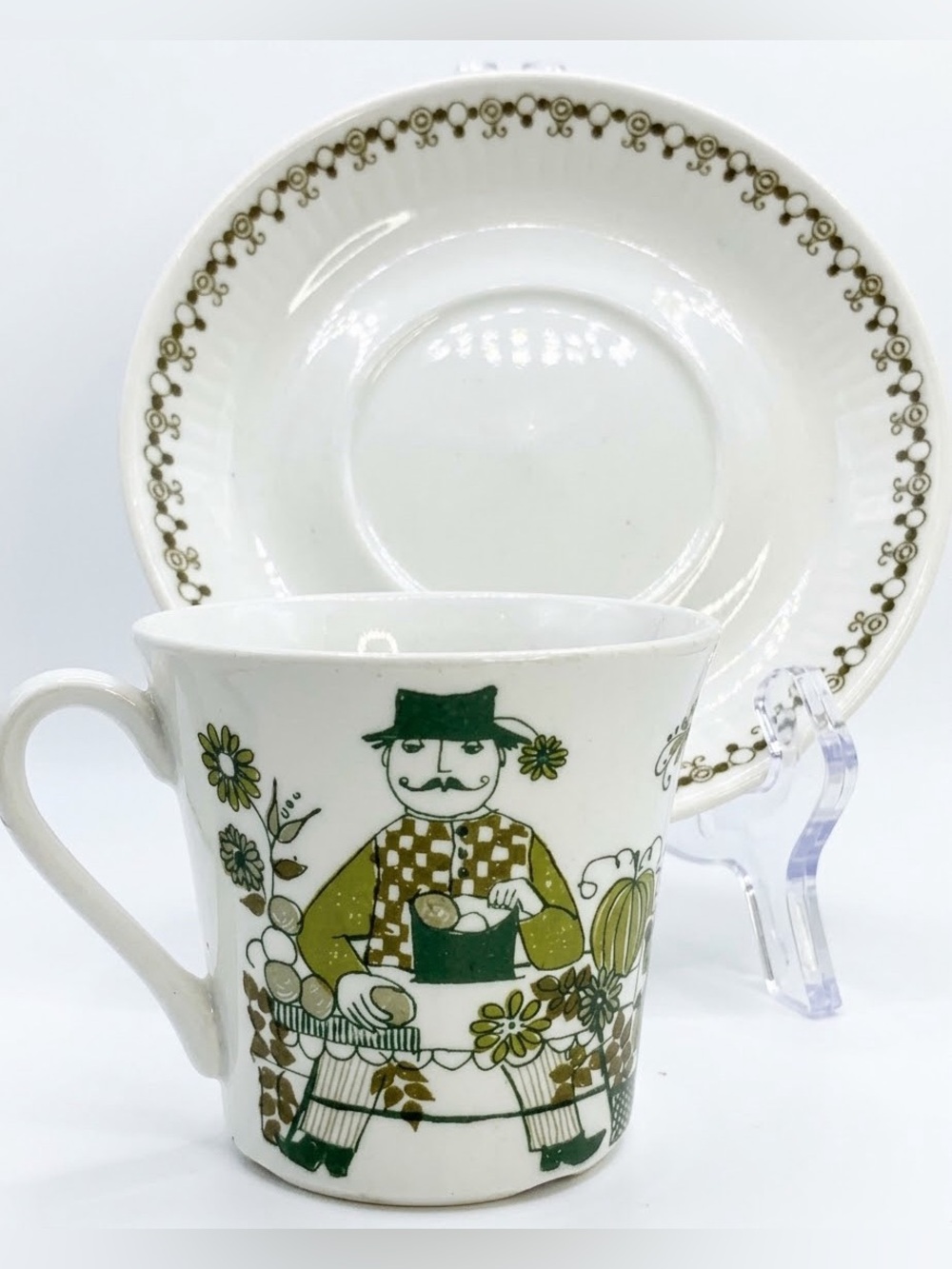 Vintage Figgjo Norway Market Turi Design Tea Cup and Saucer
